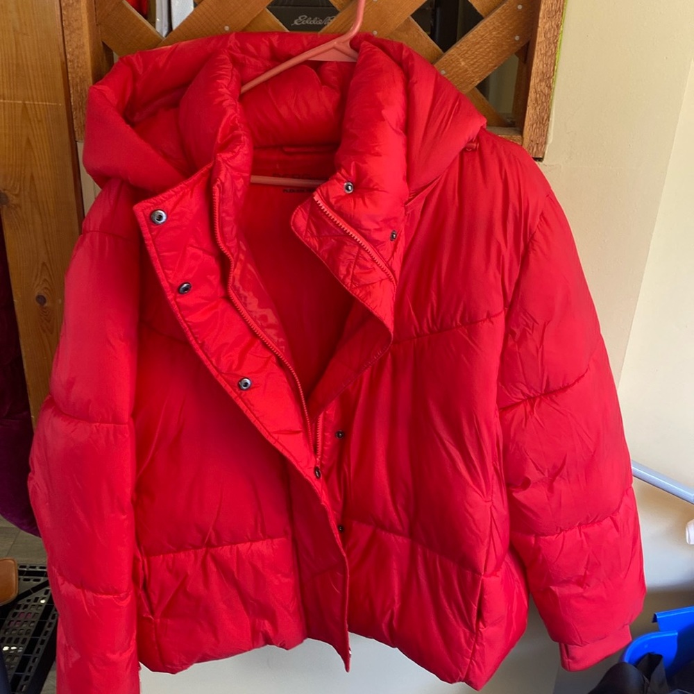 BCBG BCBGeneration Womens xxl Red Ladies Hooded Puffer Quilt Jacket Coat